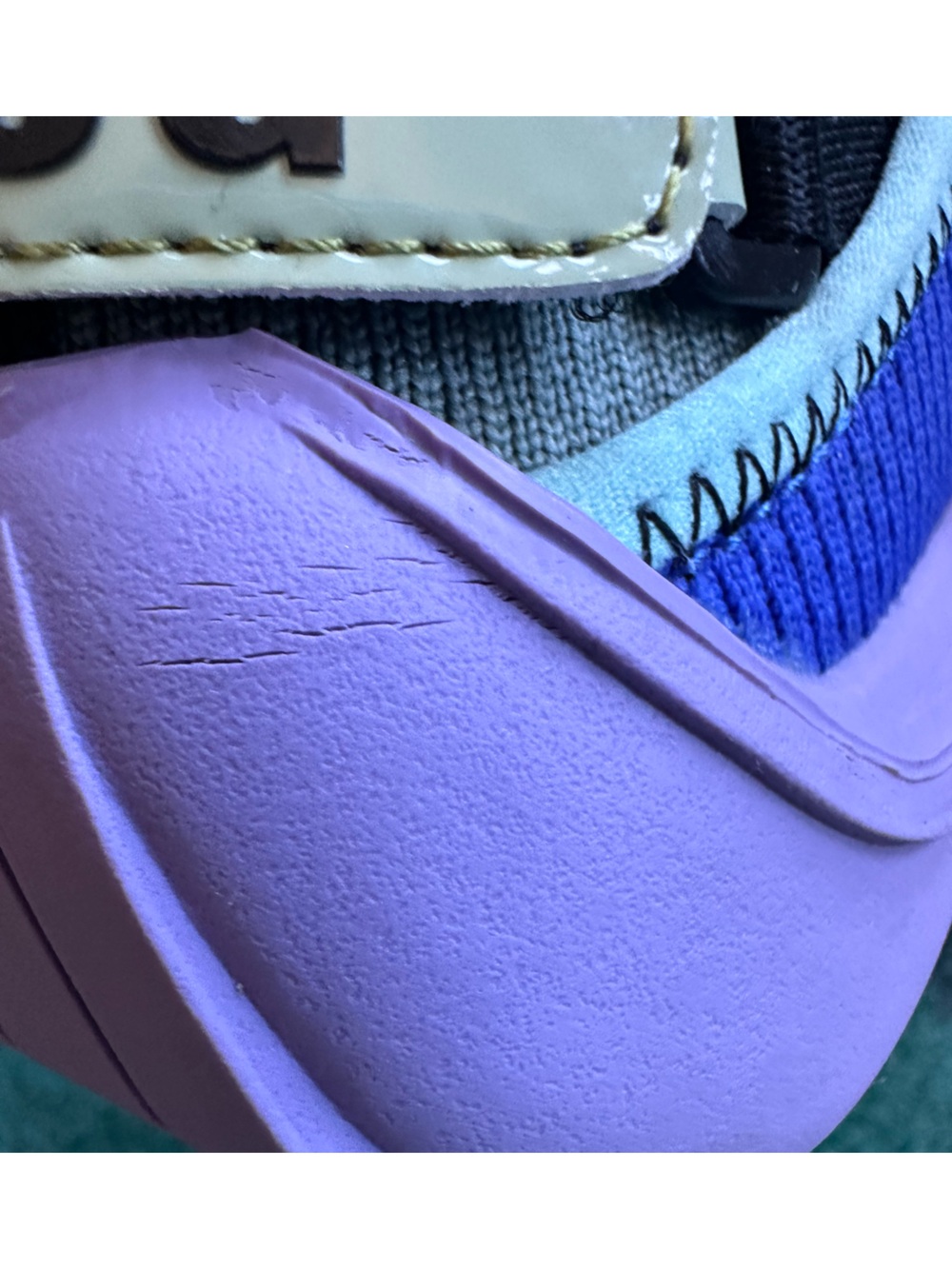 Fluevog EXCELLENT Angel Blair vegan Velcro strap green/blue/purple MJ sneaker -9 - Picture 13 of 16